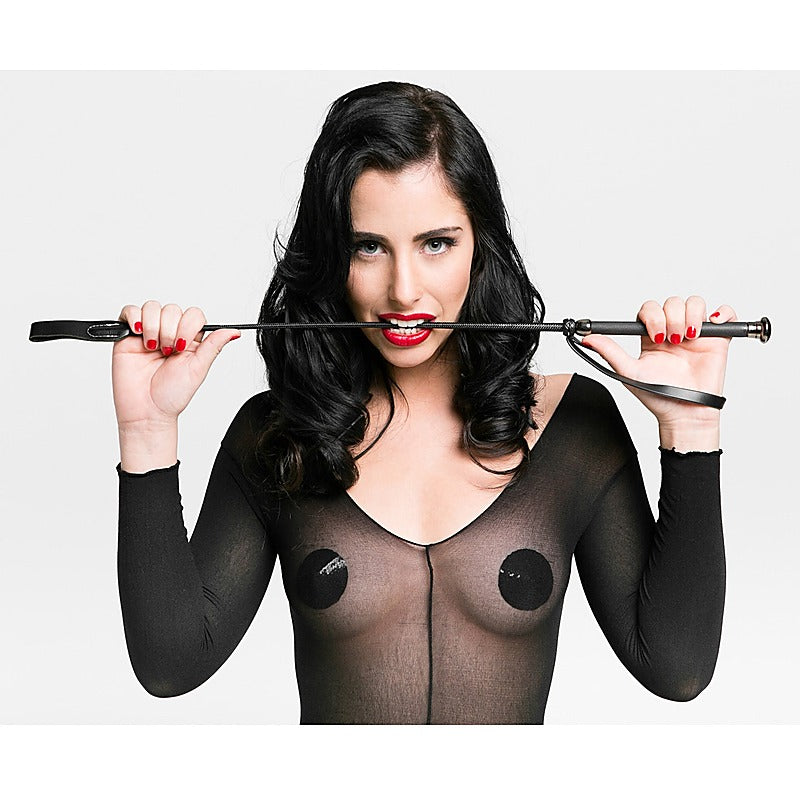 Riding Crop with Coloured Metal Ferrule by Love In Leather - Whips And Crops