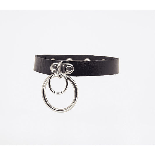Double Ring Faux Leather Choker by Love In Leather - Collars and Leads