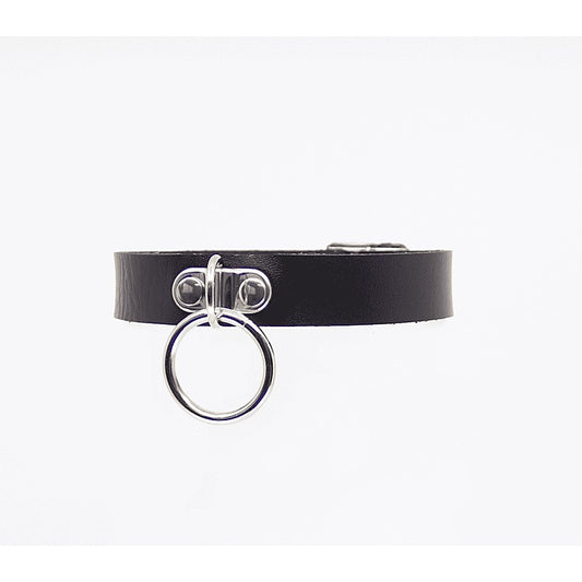 Centre Ring Faux Leather Choker by Love In Leather - Collars and Leads