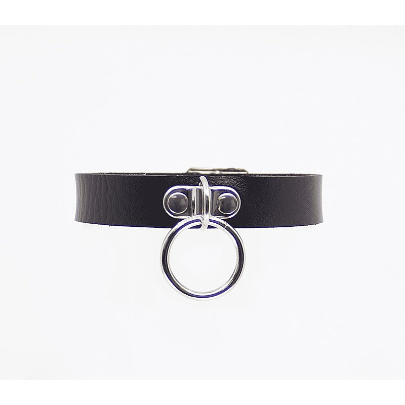 Centre Ring Faux Leather Choker by Love In Leather - Collars and Leads