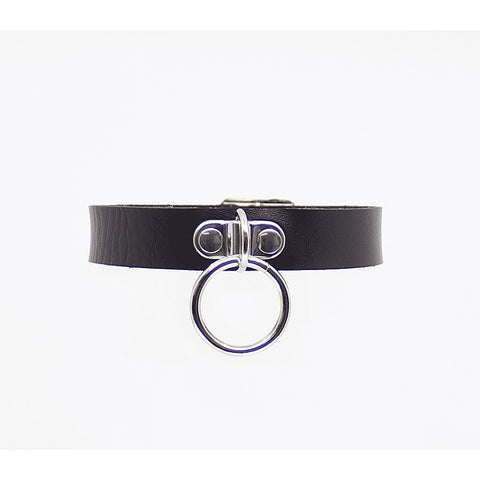 Centre Ring Faux Leather Choker by Love In Leather - Collars and Leads