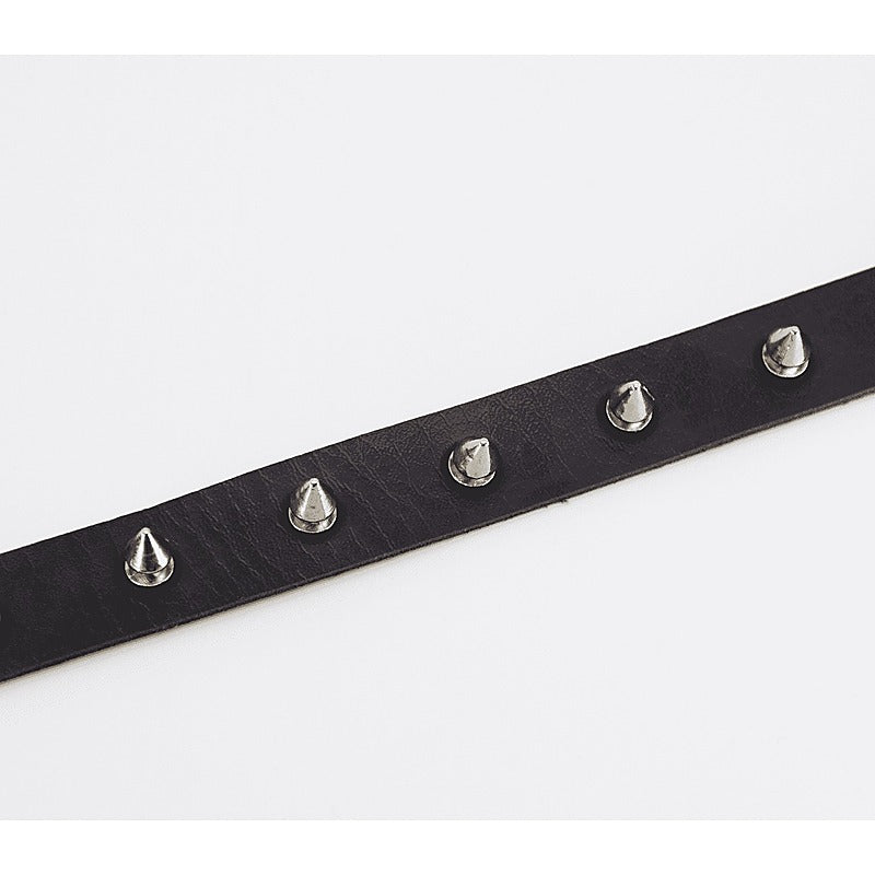 Spiked Faux Leather BDSM Choker by Love In Leather - Collars and Leads
