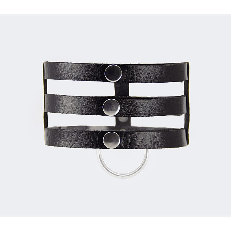 Triple Strap Faux Leather Choker by Love In Leather - Collars and Leads