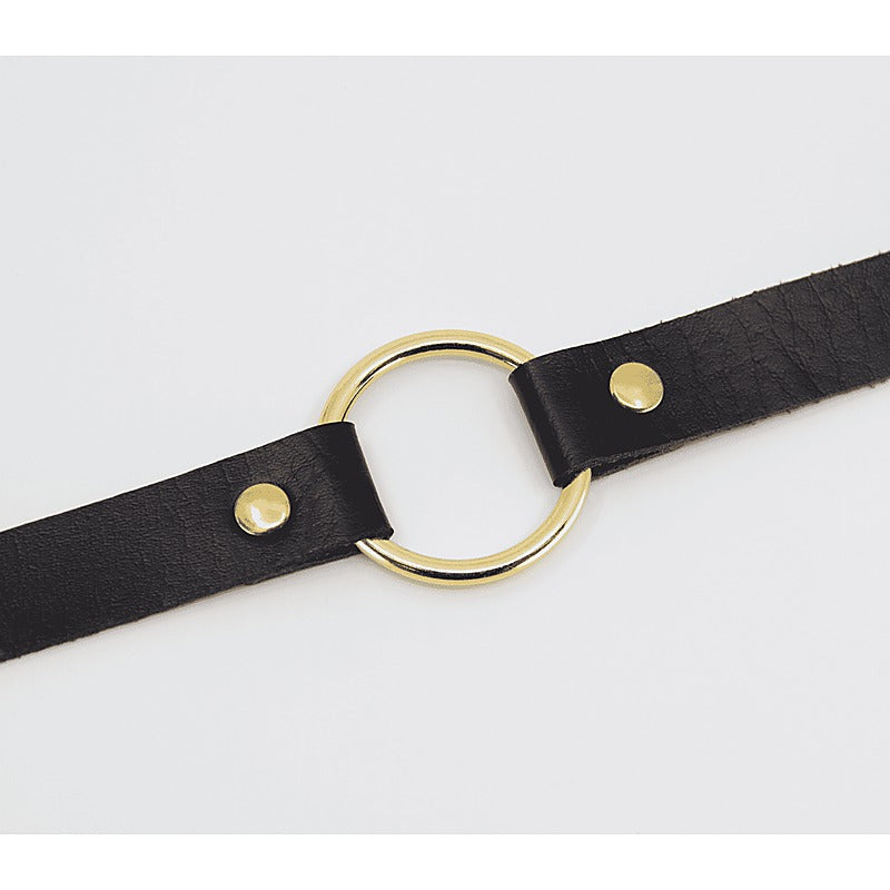 O-Ring Faux Leather BDSM Choker by Love In Leather - Collars and Leads
