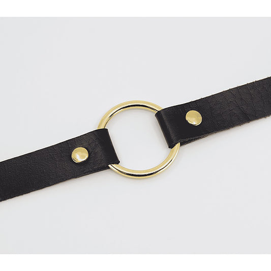 O-Ring Faux Leather BDSM Choker by Love In Leather - Collars and Leads