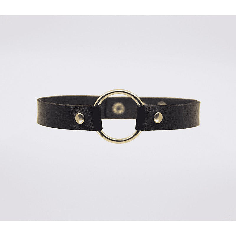 O-Ring Faux Leather BDSM Choker by Love In Leather - Collars and Leads