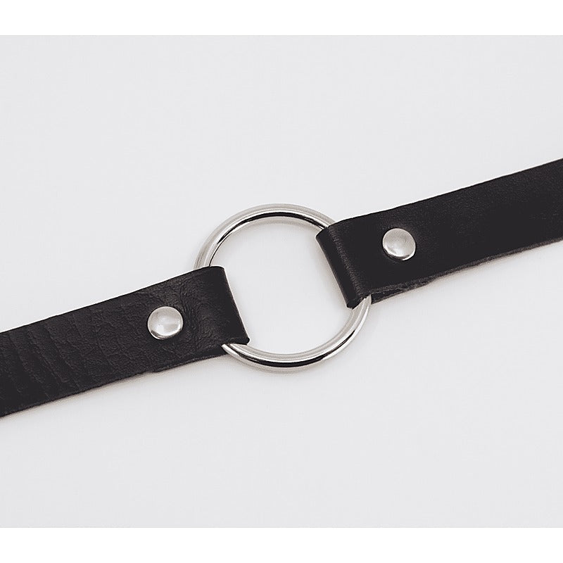 O-Ring Faux Leather BDSM Choker by Love In Leather - Collars and Leads