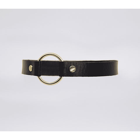 O-Ring Faux Leather BDSM Choker by Love In Leather - Collars and Leads