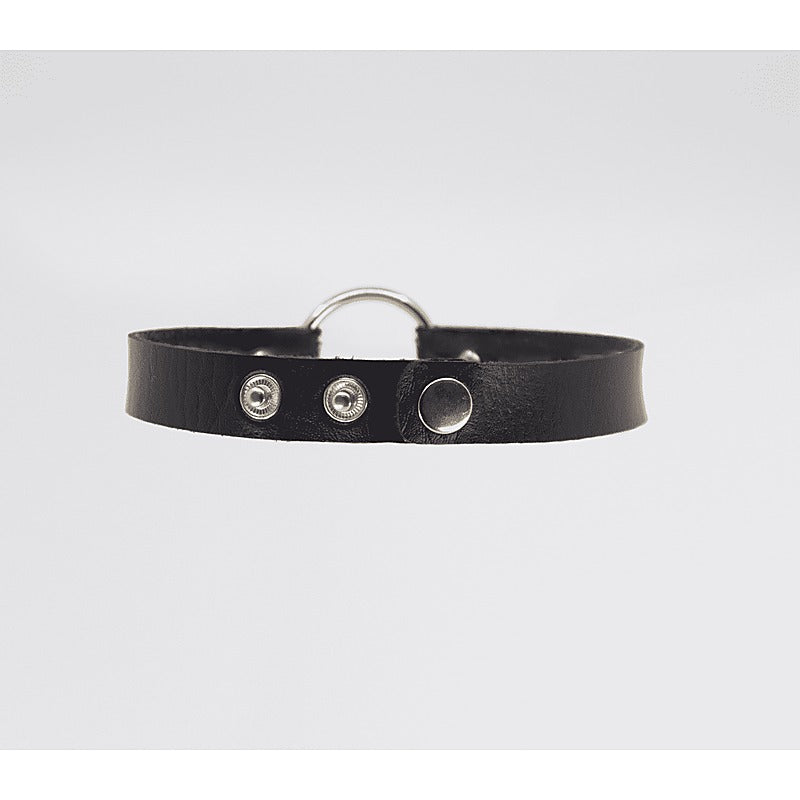 O-Ring Faux Leather BDSM Choker by Love In Leather - Collars and Leads