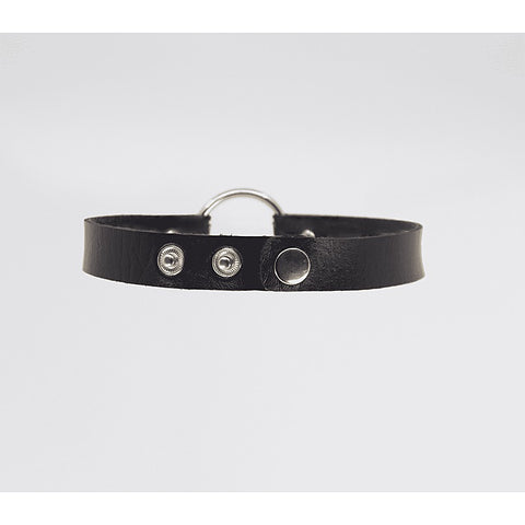 O-Ring Faux Leather BDSM Choker by Love In Leather - Collars and Leads