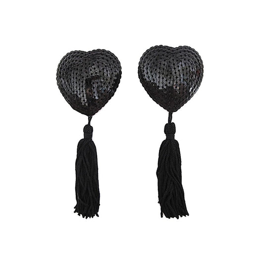 Heart Shape Nipple Tassels by Love In Leather - Breast and Nipple Toys