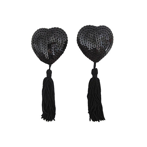Heart Shape Nipple Tassels by Love In Leather - Breast and Nipple Toys