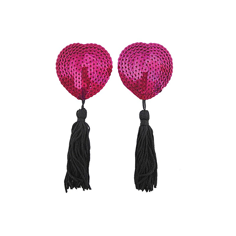 Heart Shape Nipple Tassels by Love In Leather - Breast and Nipple Toys
