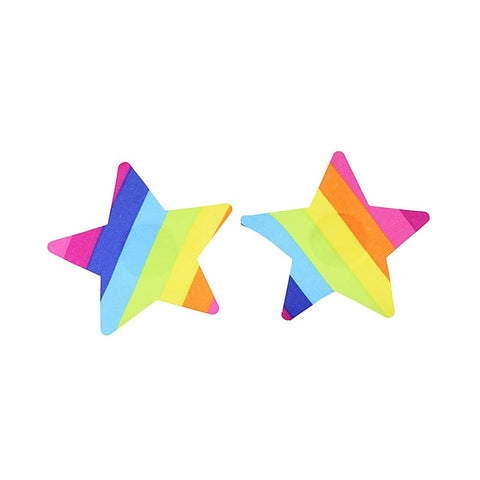 Rainbow Satin Sexy Nipple Pasties by Love In Leather - Breast and Nipple Toys