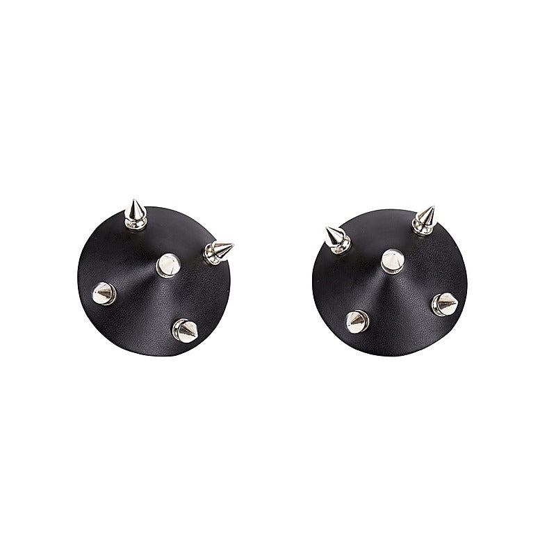 Faux Leather Studded Nipple Covers by Love In Leather - Breast and Nipple Toys
