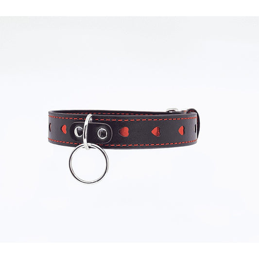 Metallic Red Love Heart Collar by Berlin Baby - Collars and Leads