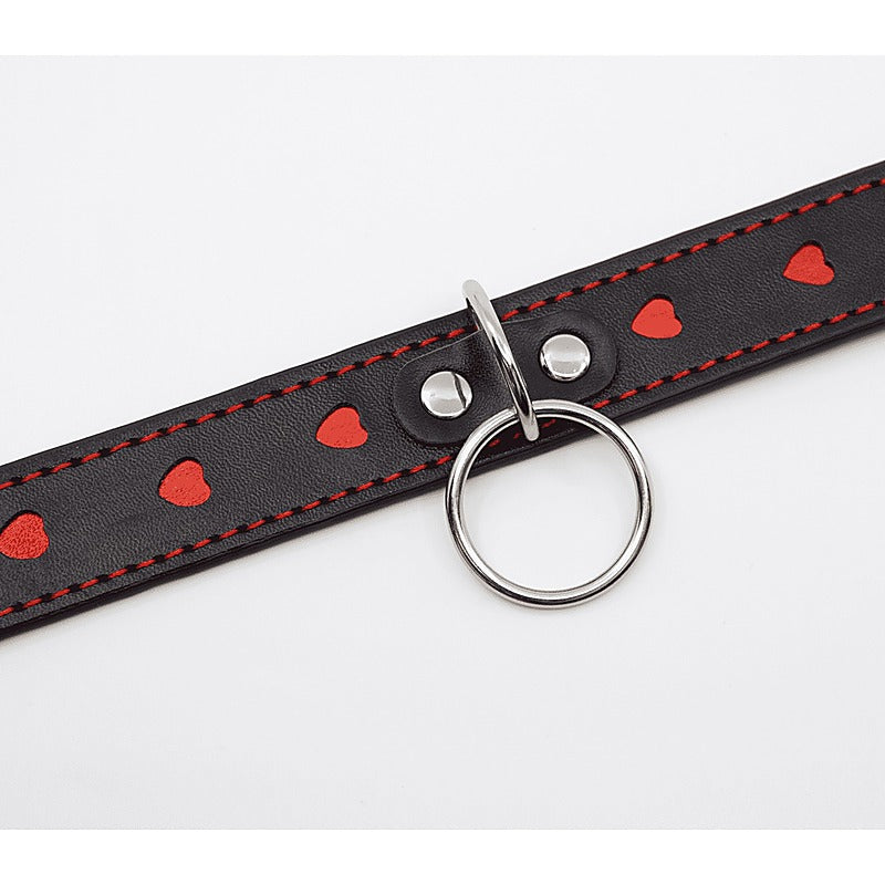 Metallic Red Love Heart Collar by Berlin Baby - Collars and Leads