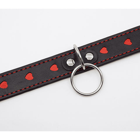 Metallic Red Love Heart Collar by Berlin Baby - Collars and Leads