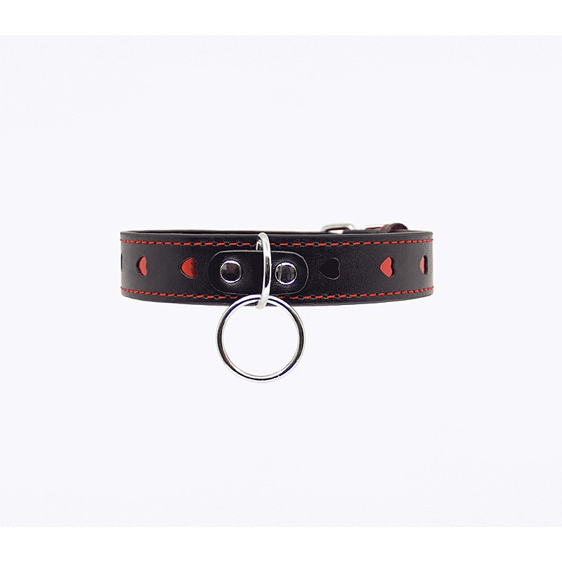 Metallic Red Love Heart Collar by Berlin Baby - Collars and Leads