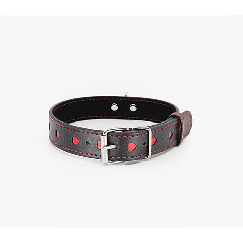 Metallic Red Love Heart Collar by Berlin Baby - Collars and Leads