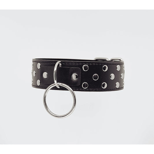 Black Studded BDSM Play Collar by Berlin Baby - Collars and Leads