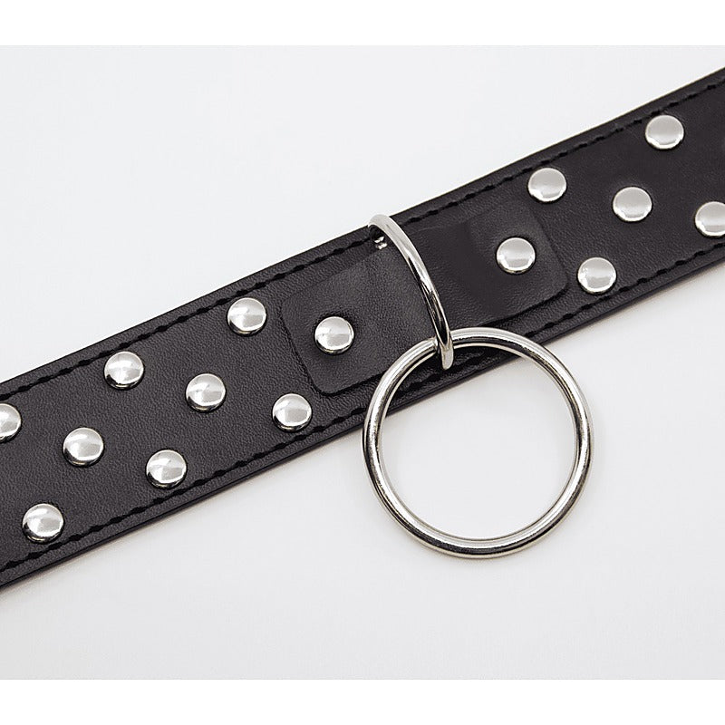 Black Studded BDSM Play Collar by Berlin Baby - Collars and Leads