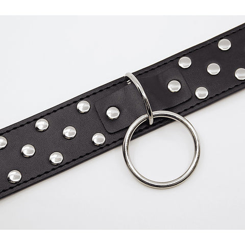 Black Studded BDSM Play Collar by Berlin Baby - Collars and Leads