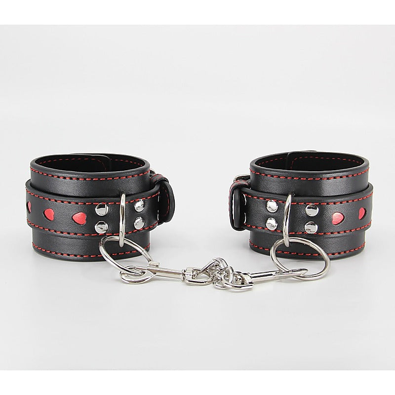 Metallic Heart Bondage Wrist Cuffs by Berlin Baby - Cuffs And Restraints