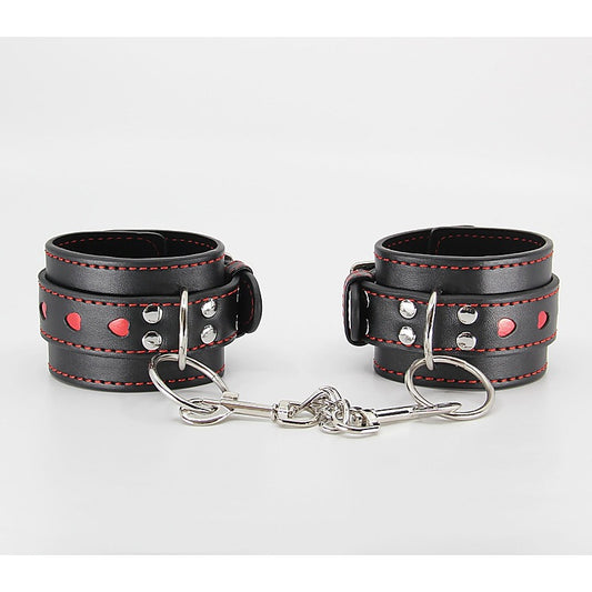 Metallic Heart Bondage Wrist Cuffs by Berlin Baby - Cuffs And Restraints