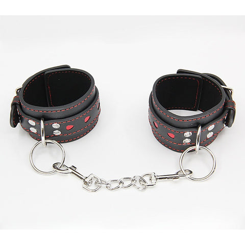Metallic Heart Bondage Wrist Cuffs by Berlin Baby - Cuffs And Restraints