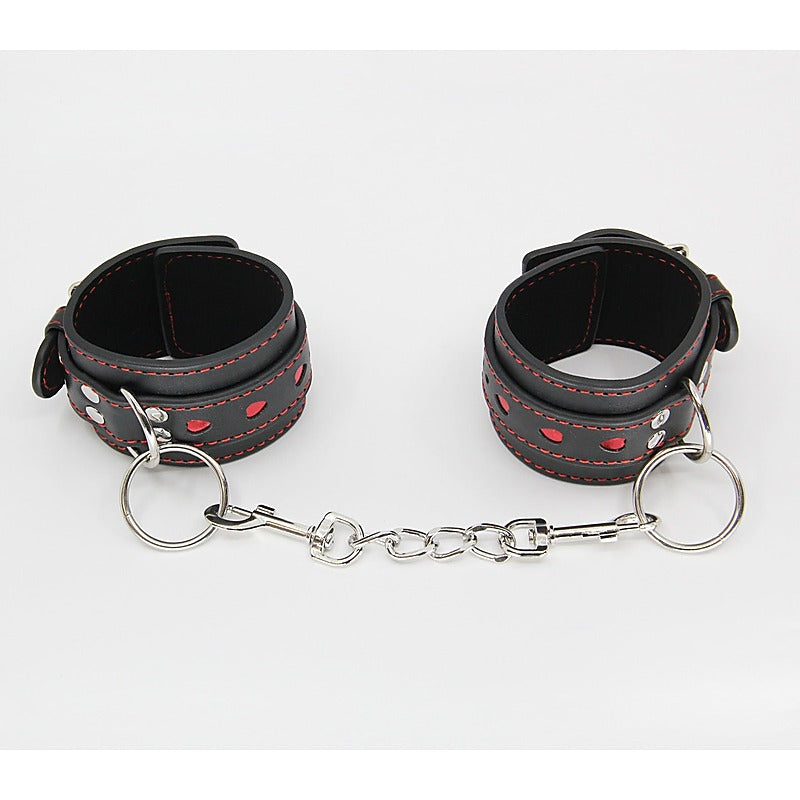 Metallic Heart Bondage Wrist Cuffs by Berlin Baby - Cuffs And Restraints