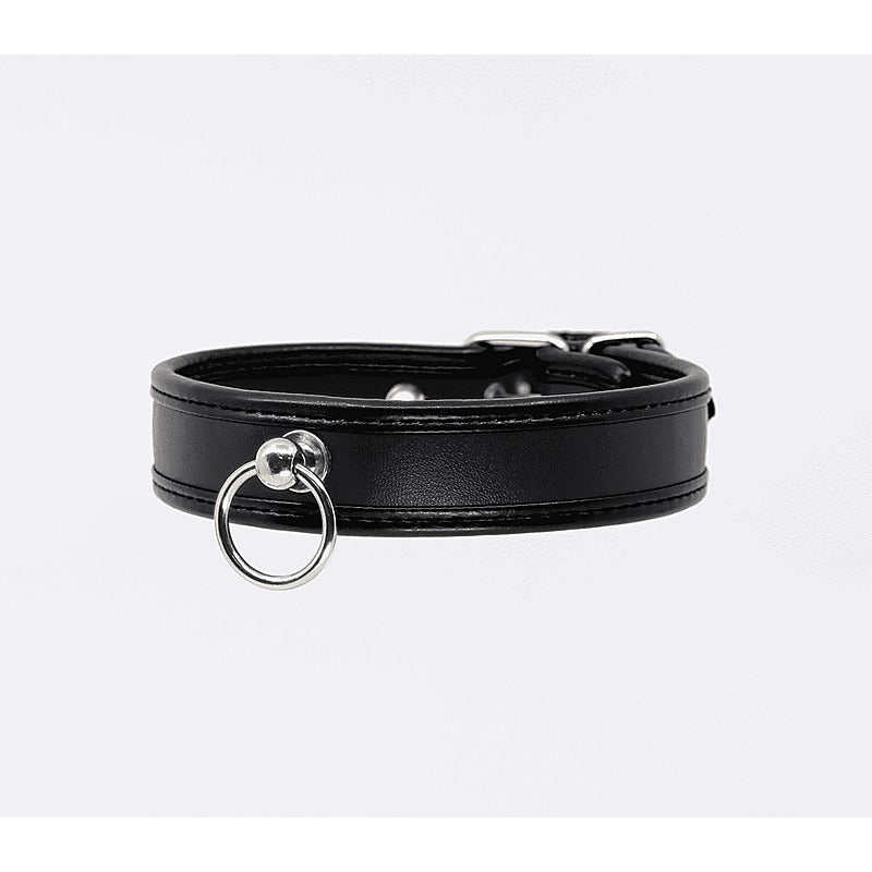 Thin Padded Faux Leather Bondage Collar by Berlin Baby - Collars and Leads