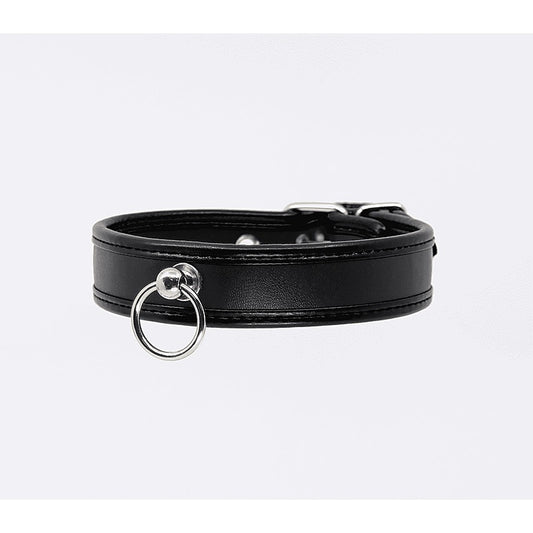 Thin Padded Faux Leather Bondage Collar by Berlin Baby - Collars and Leads
