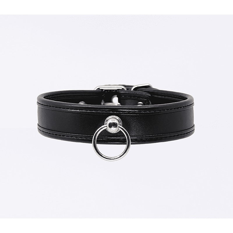 Thin Padded Faux Leather Bondage Collar by Berlin Baby - Collars and Leads
