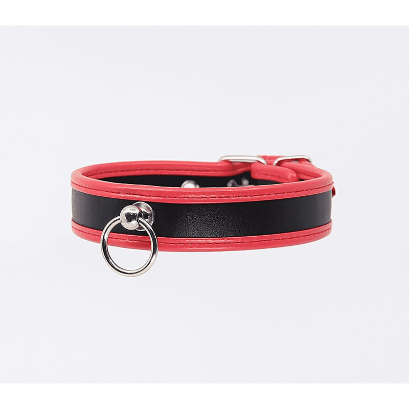 Thin Padded Faux Leather Bondage Collar by Berlin Baby - Collars and Leads