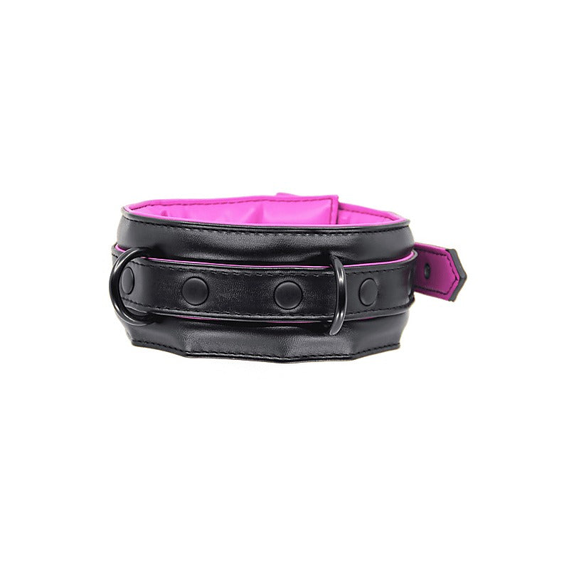 Padded Faux Flat Leather BDSM Collar by Berlin Baby - Collars and Leads