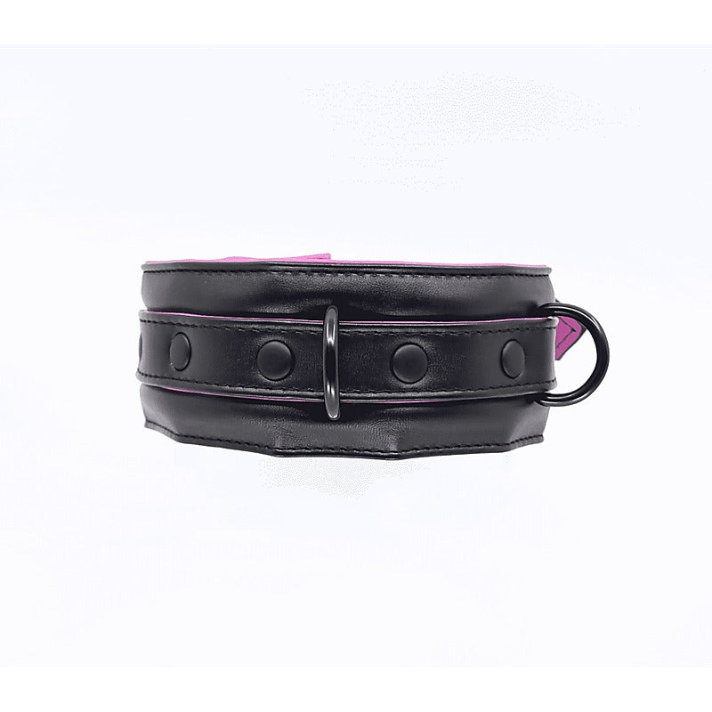 Padded Faux Flat Leather BDSM Collar by Berlin Baby - Collars and Leads