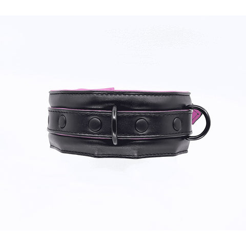 Padded Faux Flat Leather BDSM Collar by Berlin Baby - Collars and Leads