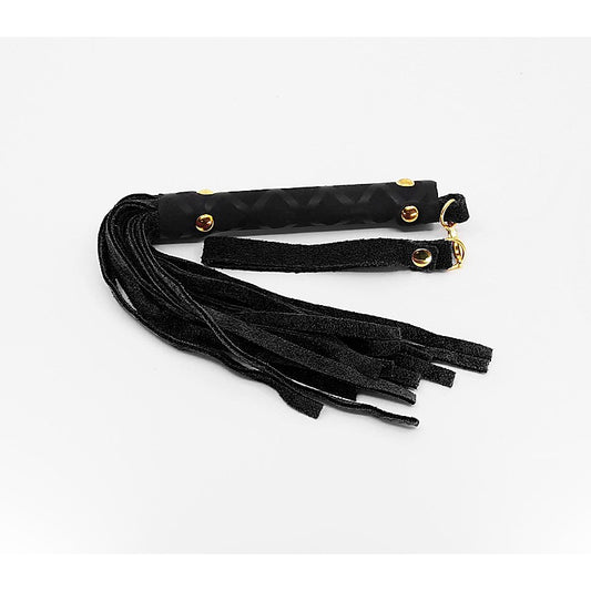Mini BDSM Flogger With Latex Handle by Berlin Baby - Whips And Crops