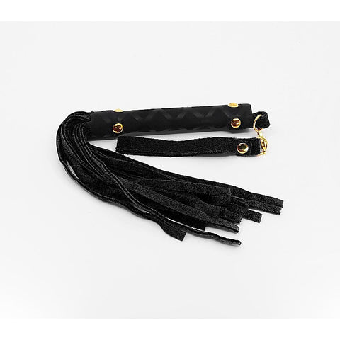 Mini BDSM Flogger With Latex Handle by Berlin Baby - Whips And Crops