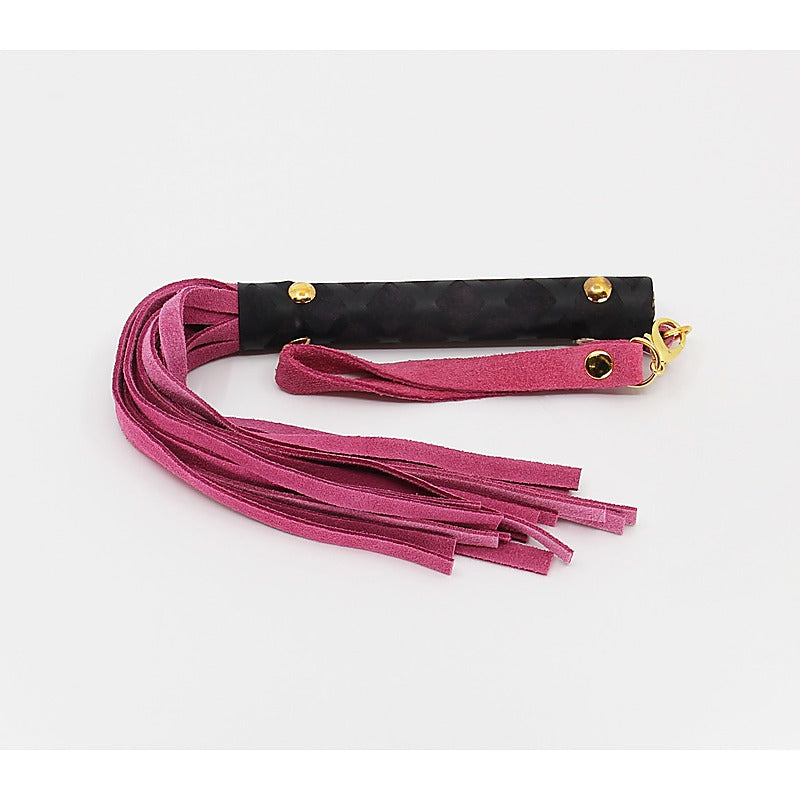Mini BDSM Flogger With Latex Handle by Berlin Baby - Whips And Crops