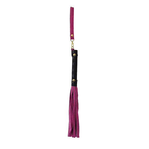 Mini BDSM Flogger With Latex Handle by Berlin Baby - Whips And Crops
