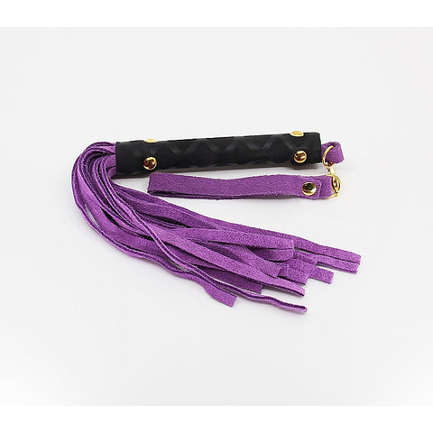 Mini BDSM Flogger With Latex Handle by Berlin Baby - Whips And Crops