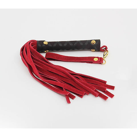 Mini BDSM Flogger With Latex Handle by Berlin Baby - Whips And Crops