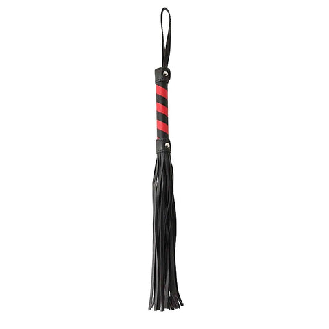 Black and Red Striped BDSM Flogger by Berlin Baby - Whips And Crops