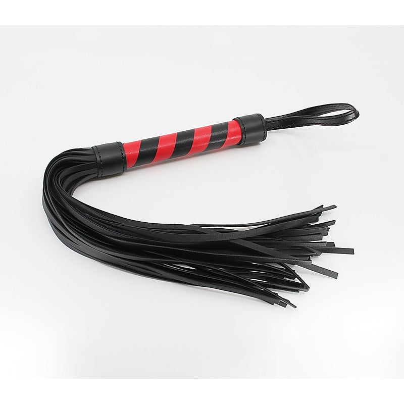 Black and Red Striped BDSM Flogger by Berlin Baby - Whips And Crops