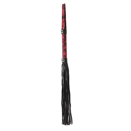 Red Jacquard Print Fetish Flogger by Berlin Baby - Whips And Crops