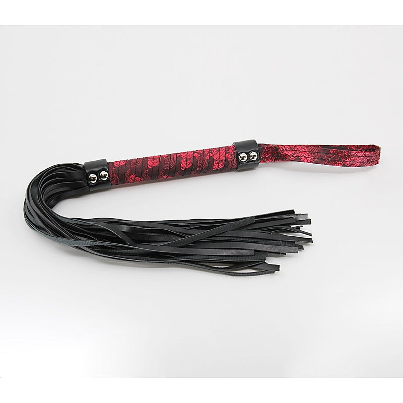 Red Jacquard Print Fetish Flogger by Berlin Baby - Whips And Crops