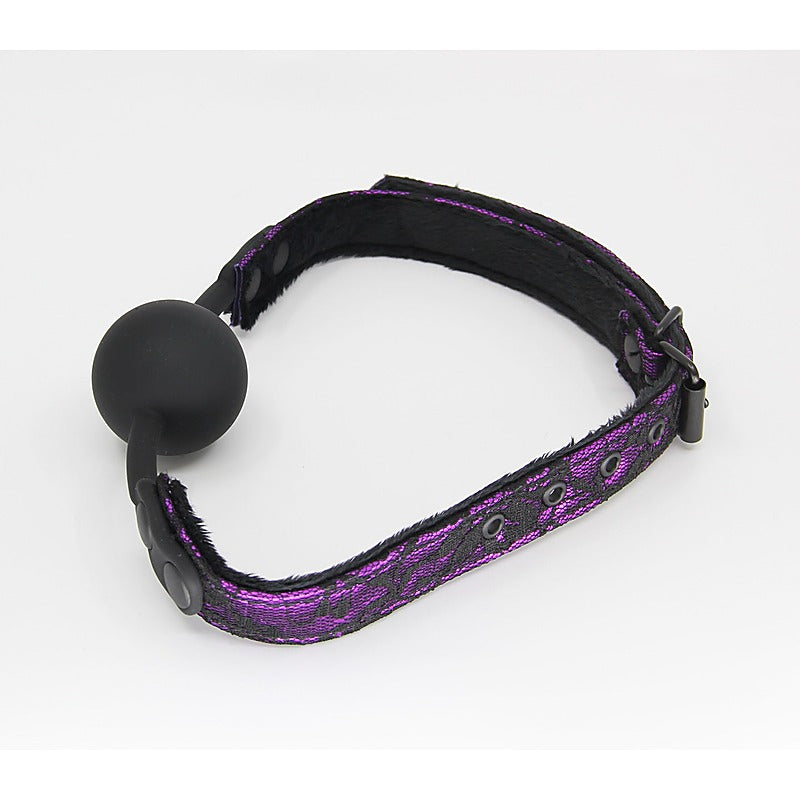 Satin & Lace Silicone Ball Gag by Berlin Baby - Bondage Gags and Bits
