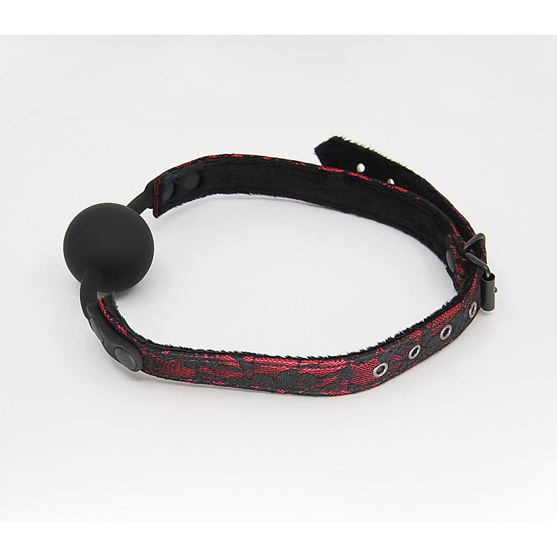 Satin & Lace Silicone Ball Gag by Berlin Baby - Bondage Gags and Bits